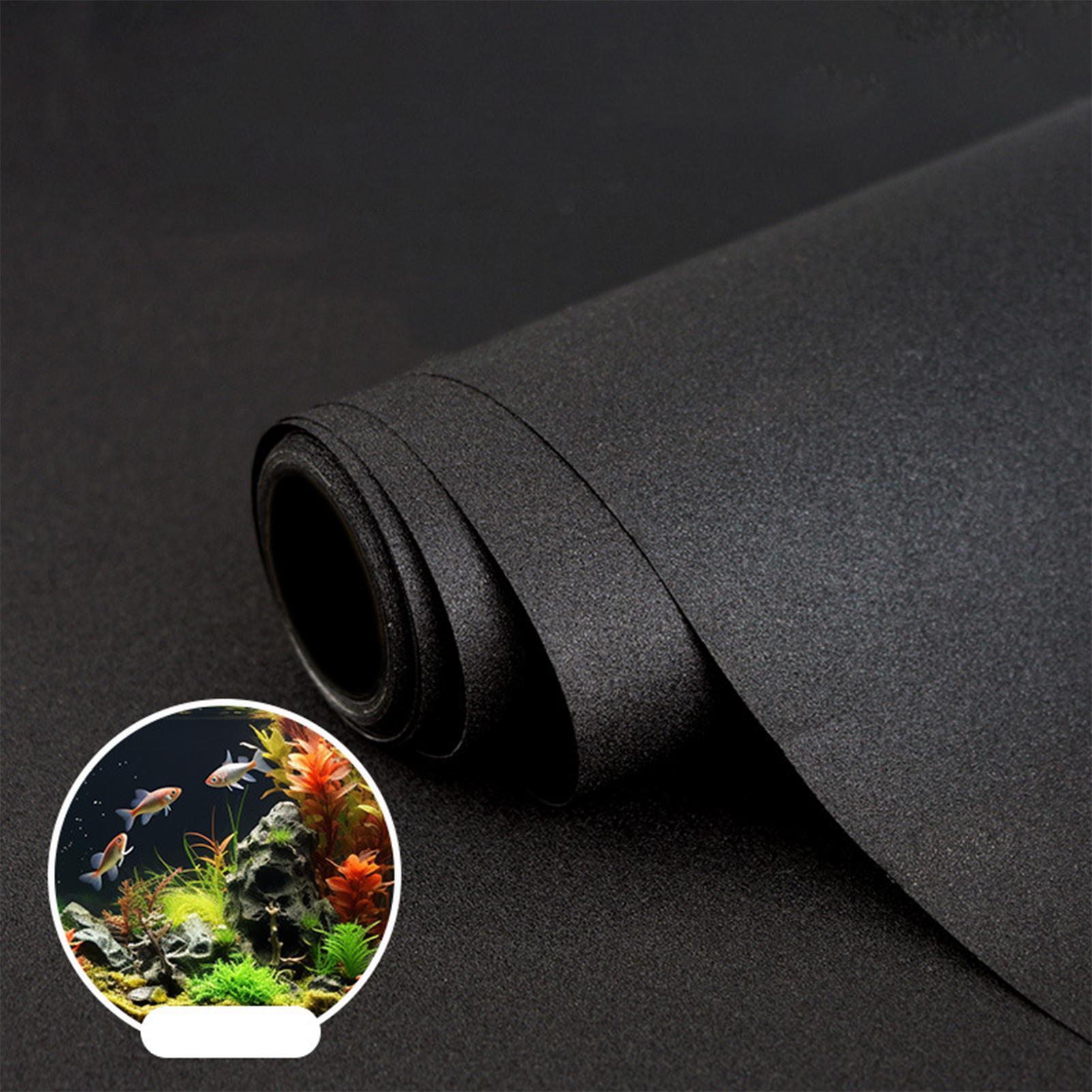 Aquarium Fish Black - Schwarzer Aquarium-Hintergrund Statisch Haftende PVC-Fischbecken-Tapete Aquarium-Kulisse