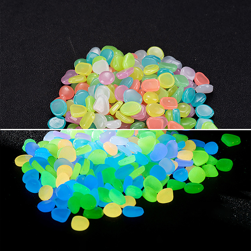 Aquarium Fish Accessories - C 100 Stück Gartendekoration, leuchtende Steine,