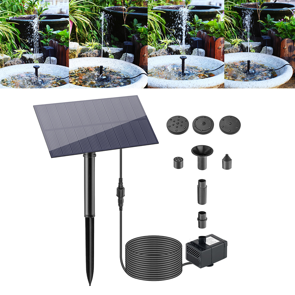 Aquarium Fish Land - 5W 5V Wasserbrunnen Gartendekoration mit Pfahl