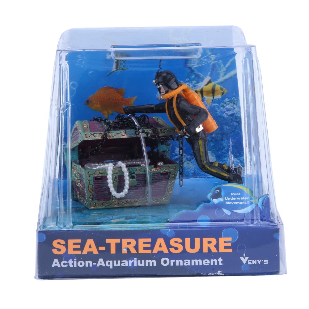 Aquarium Fish Black - Harz-Aquarium-Ornament Luftbetriebene Lebensechte Fischbecken-Dekoration Schwarze Kreative